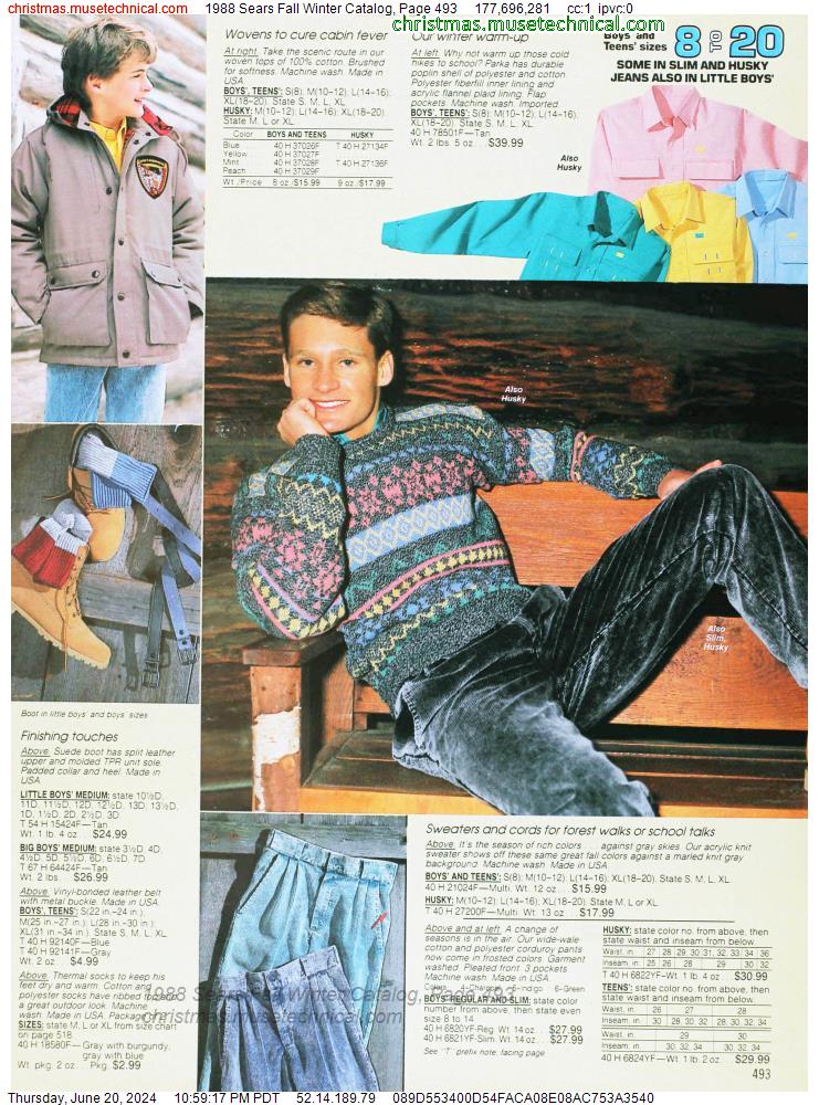 1988 Sears Fall Winter Catalog, Page 493