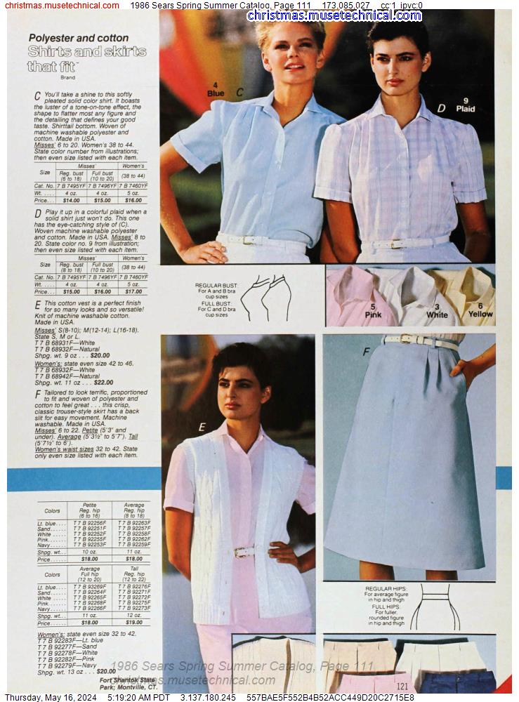 1986 Sears Spring Summer Catalog, Page 111