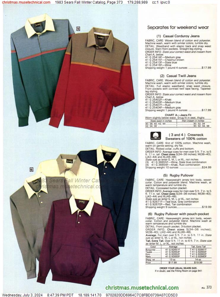 1983 Sears Fall Winter Catalog, Page 373