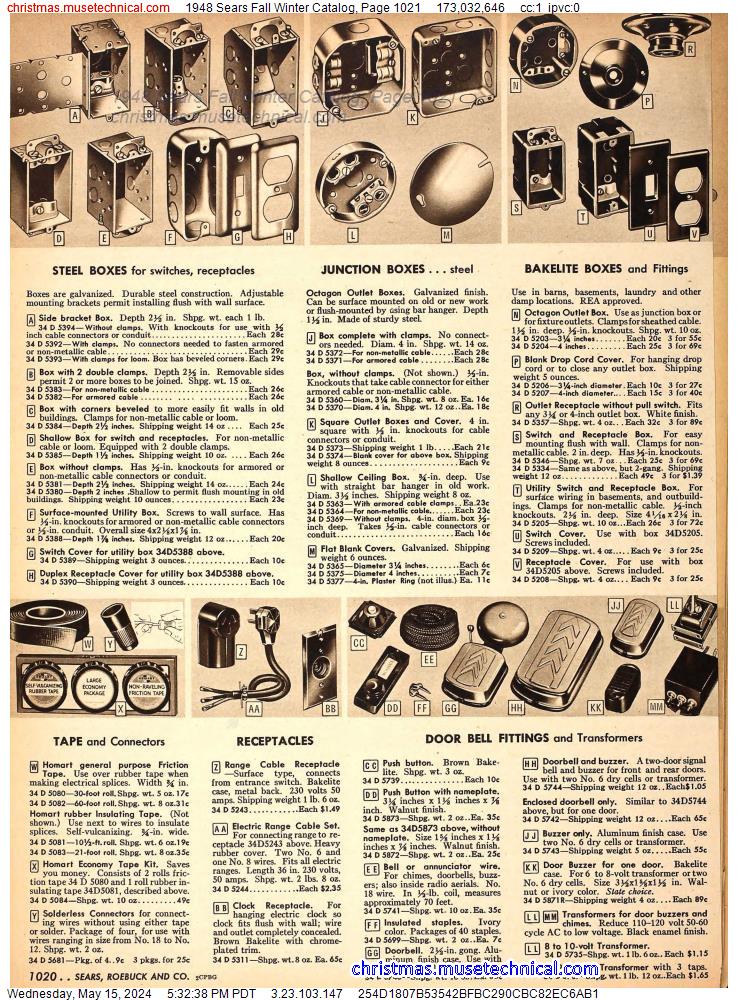 1948 Sears Fall Winter Catalog, Page 1021