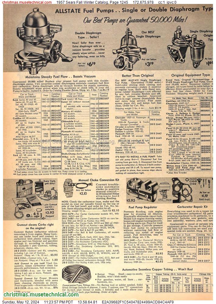1957 Sears Fall Winter Catalog, Page 1245