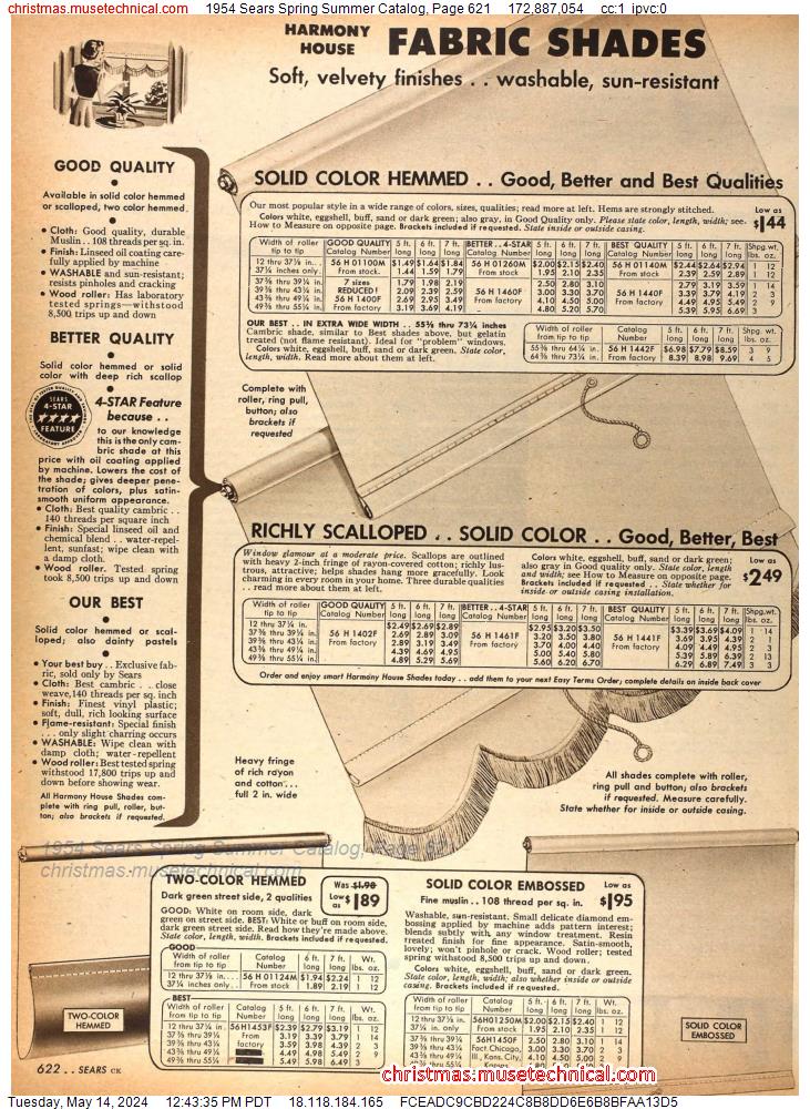 1954 Sears Spring Summer Catalog, Page 621