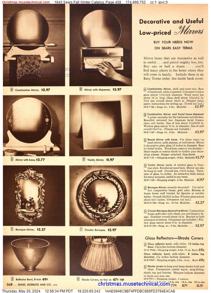 1945 Sears Fall Winter Catalog, Page 458