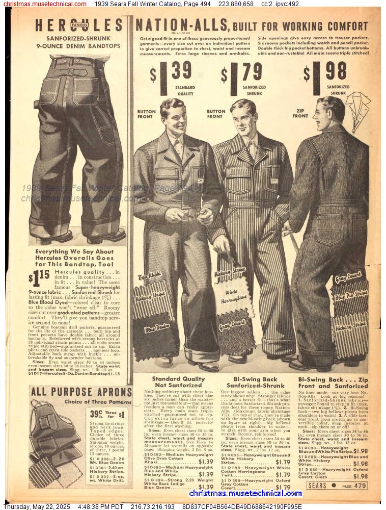 1939 Sears Fall Winter Catalog, Page 494