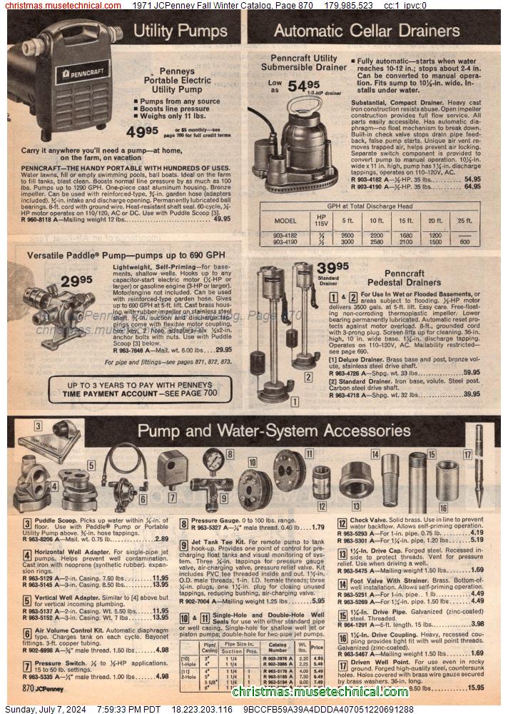 1971 JCPenney Fall Winter Catalog, Page 870