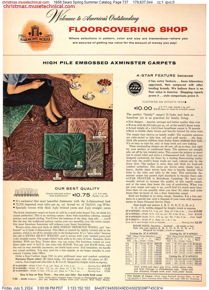 1956 Sears Spring Summer Catalog, Page 737
