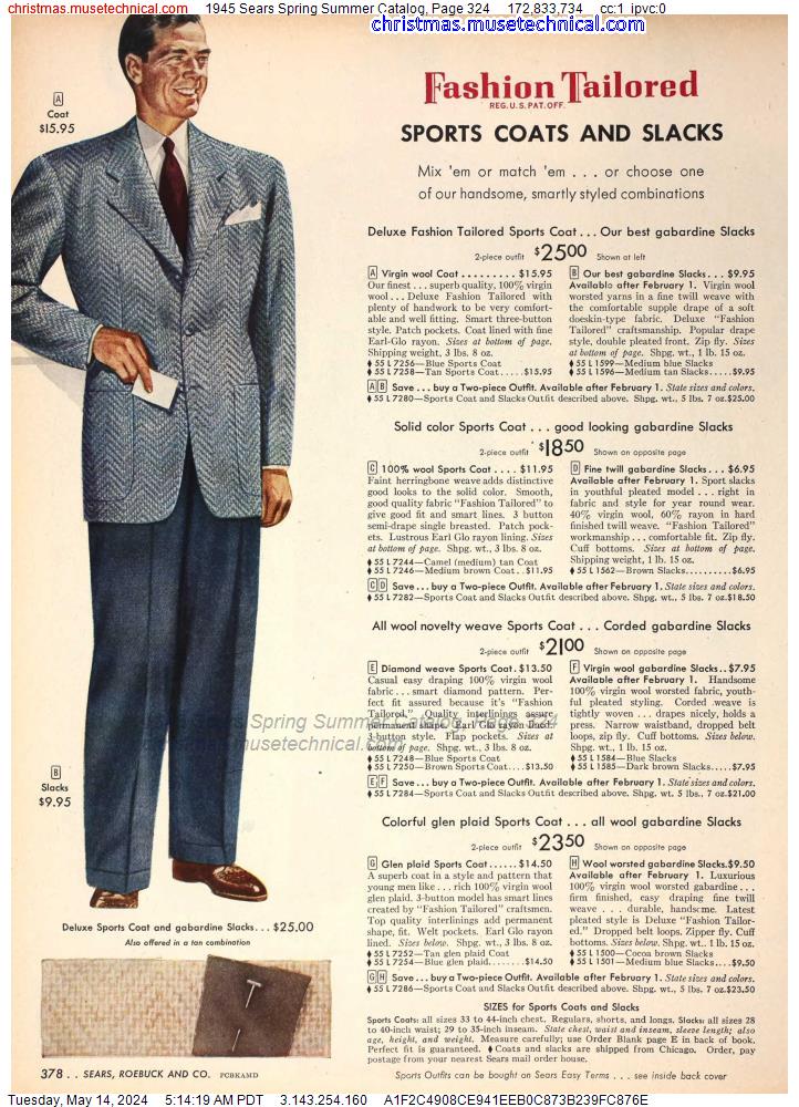 1945 Sears Spring Summer Catalog, Page 324