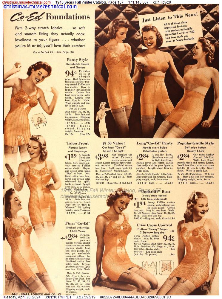 1940 Sears Fall Winter Catalog, Page 157
