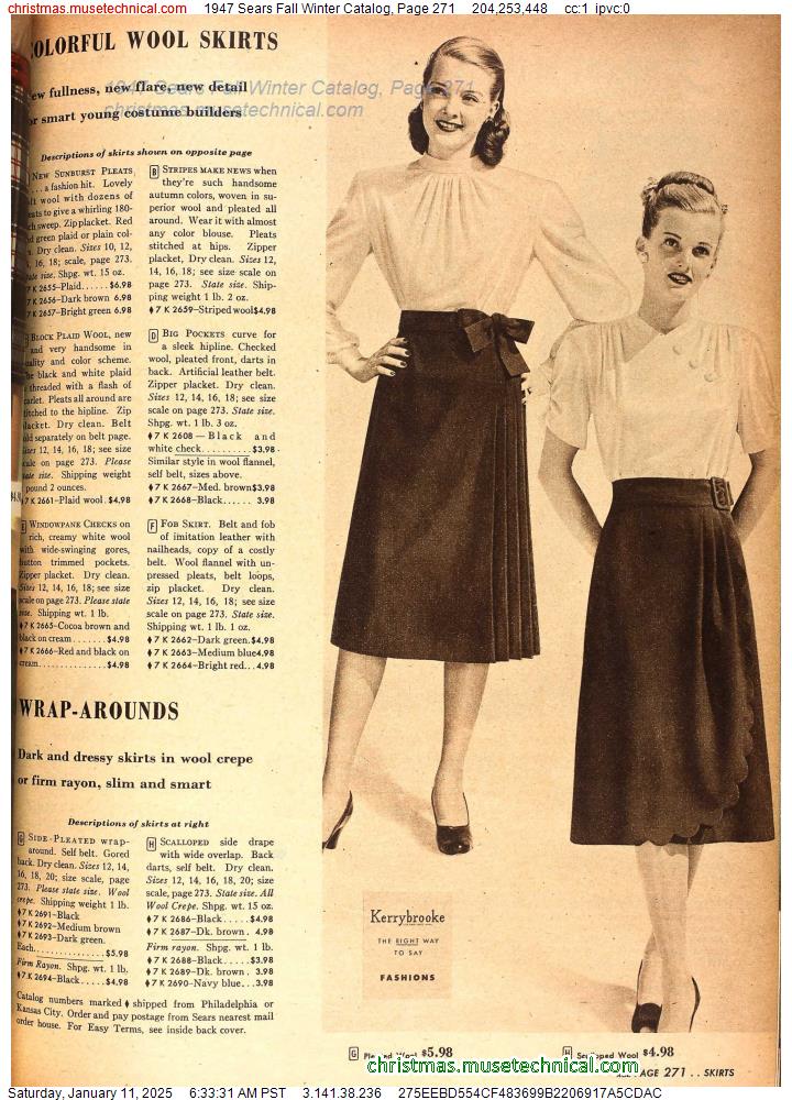 1947 Sears Fall Winter Catalog, Page 271