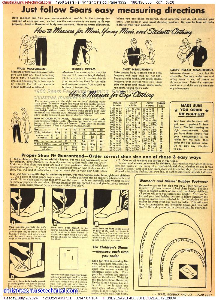 1950 Sears Fall Winter Catalog, Page 1332