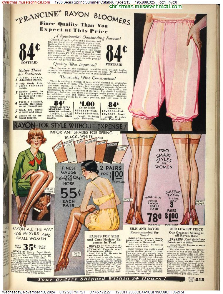 1930 Sears Spring Summer Catalog, Page 215