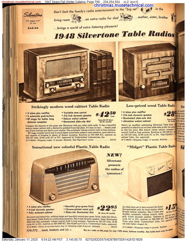 1947 Sears Fall Winter Catalog, Page 798