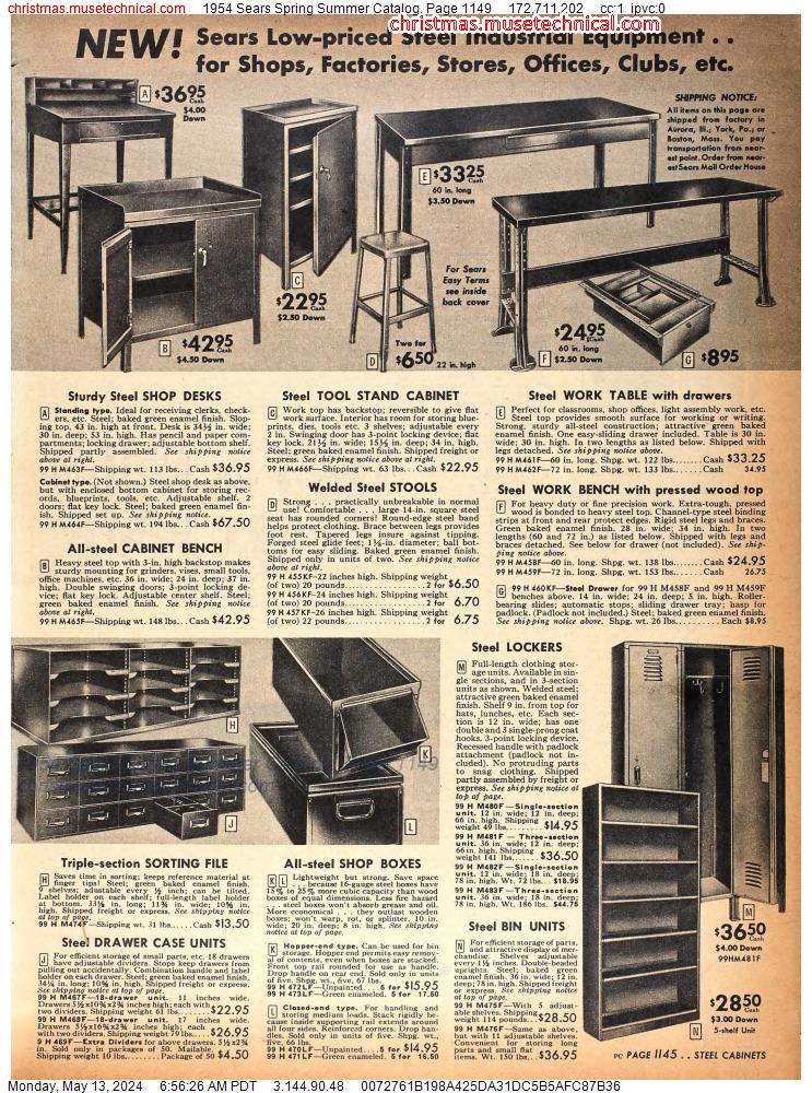 1954 Sears Spring Summer Catalog, Page 1149