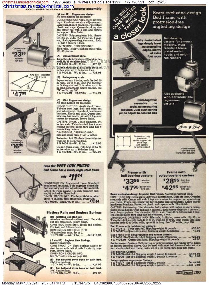 1977 Sears Fall Winter Catalog, Page 1393