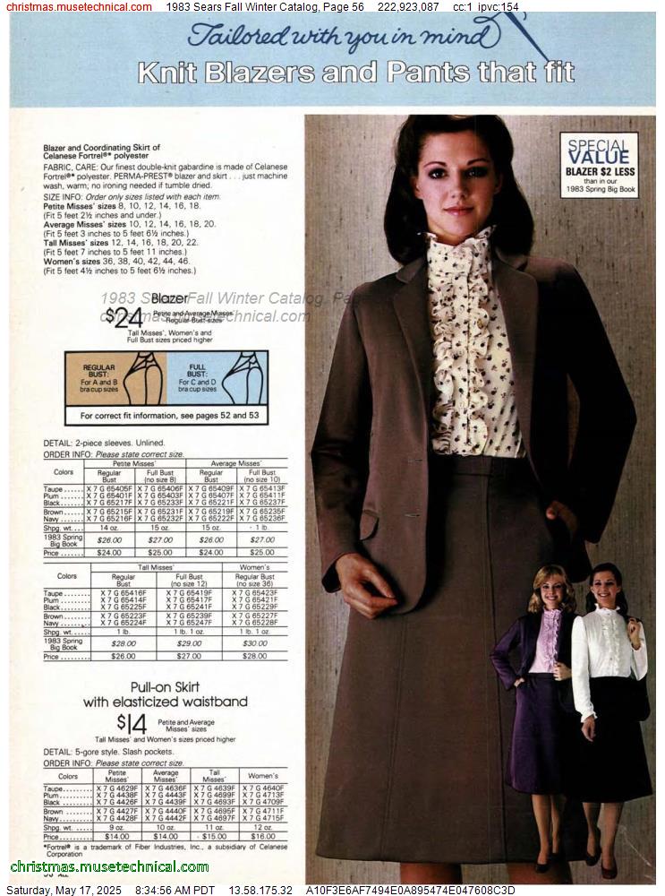 1983 Sears Fall Winter Catalog, Page 56