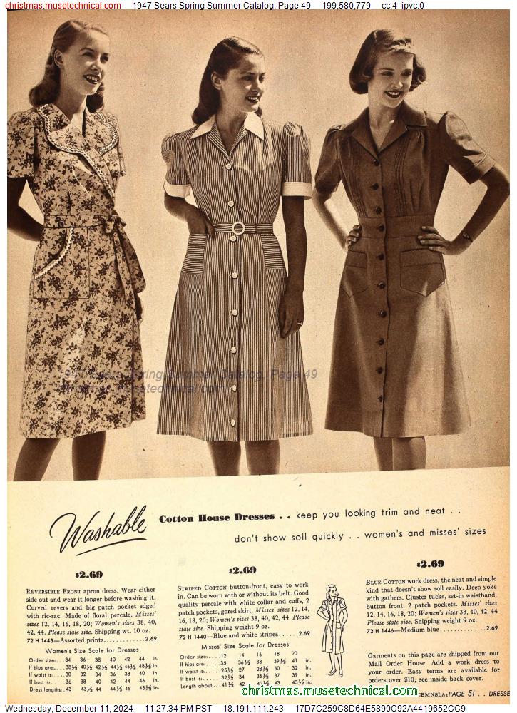 1947 Sears Spring Summer Catalog, Page 49