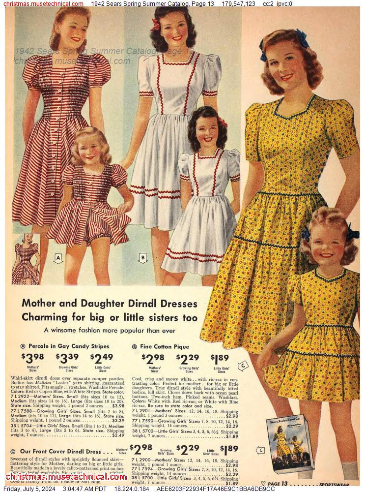 1942 Sears Spring Summer Catalog, Page 13