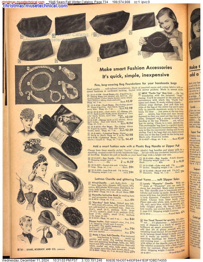 1946 Sears Fall Winter Catalog, Page 734