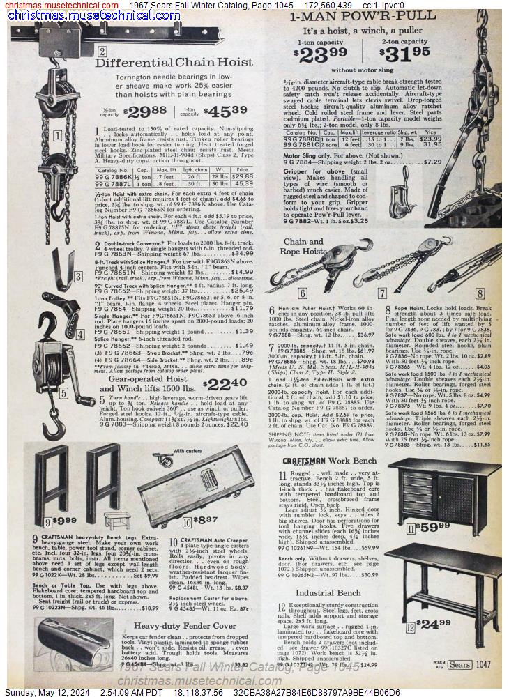 1967 Sears Fall Winter Catalog, Page 1045
