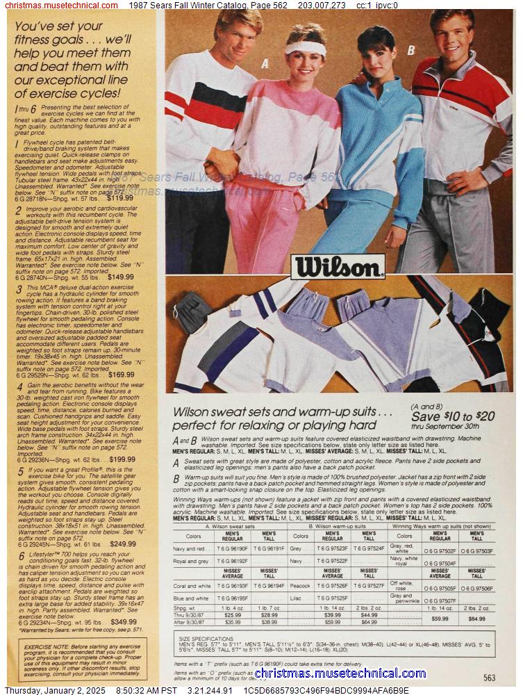 1987 Sears Fall Winter Catalog, Page 562