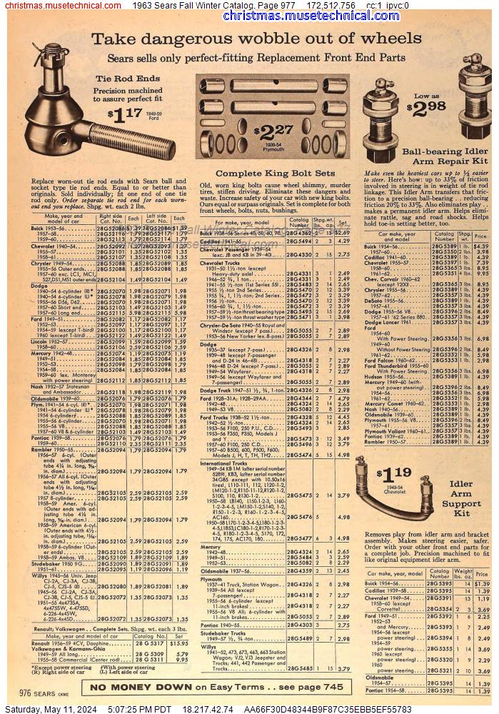 1963 Sears Fall Winter Catalog, Page 977