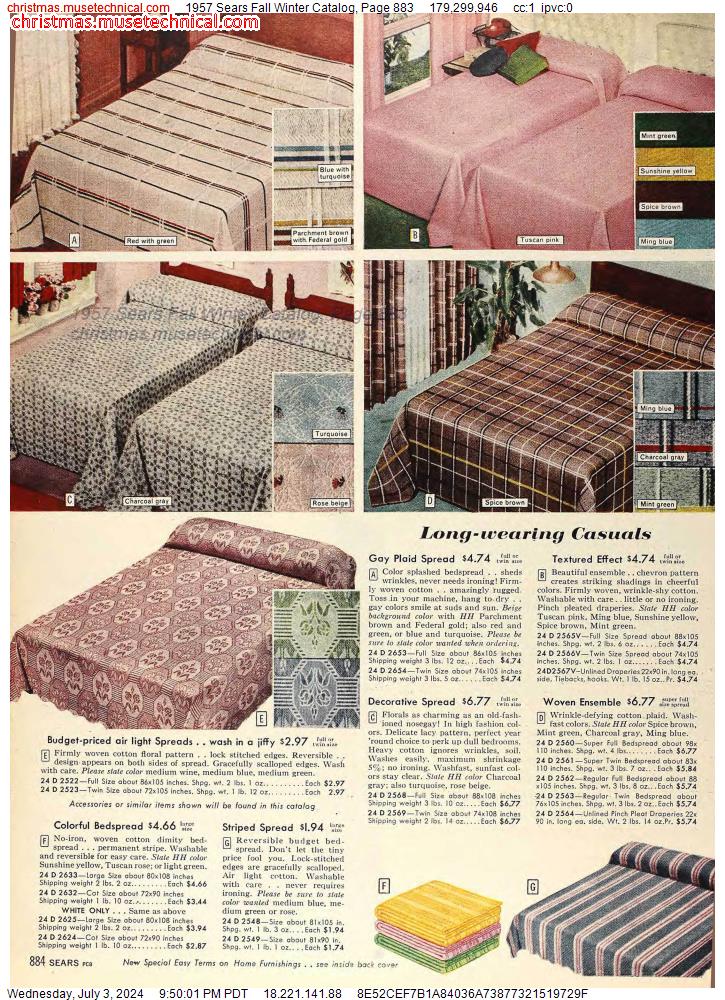 1957 Sears Fall Winter Catalog, Page 883