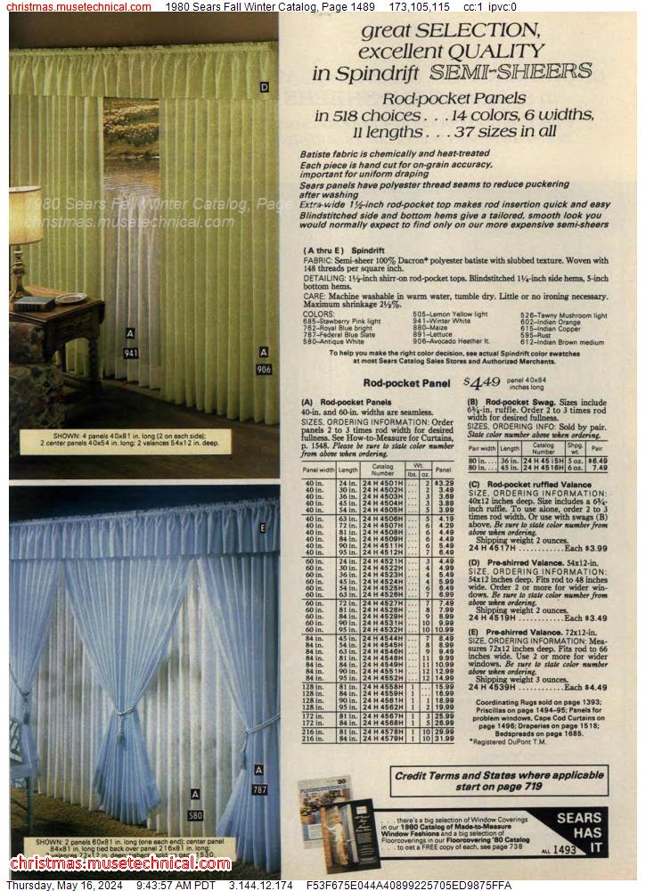 1980 Sears Fall Winter Catalog, Page 1489