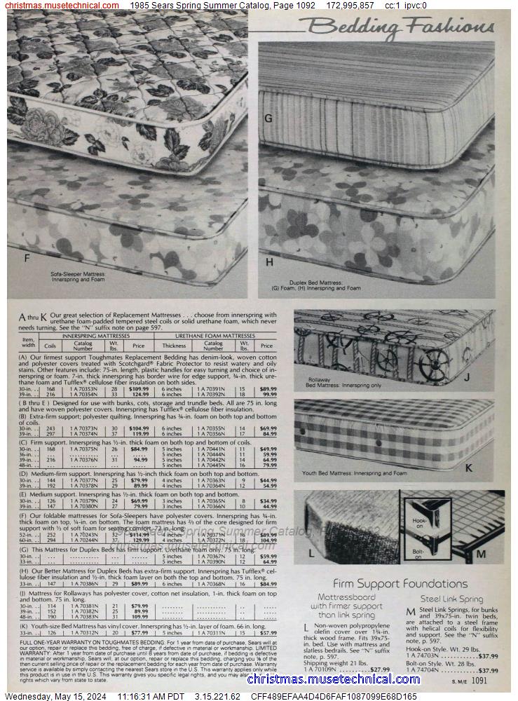 1985 Sears Spring Summer Catalog, Page 1092