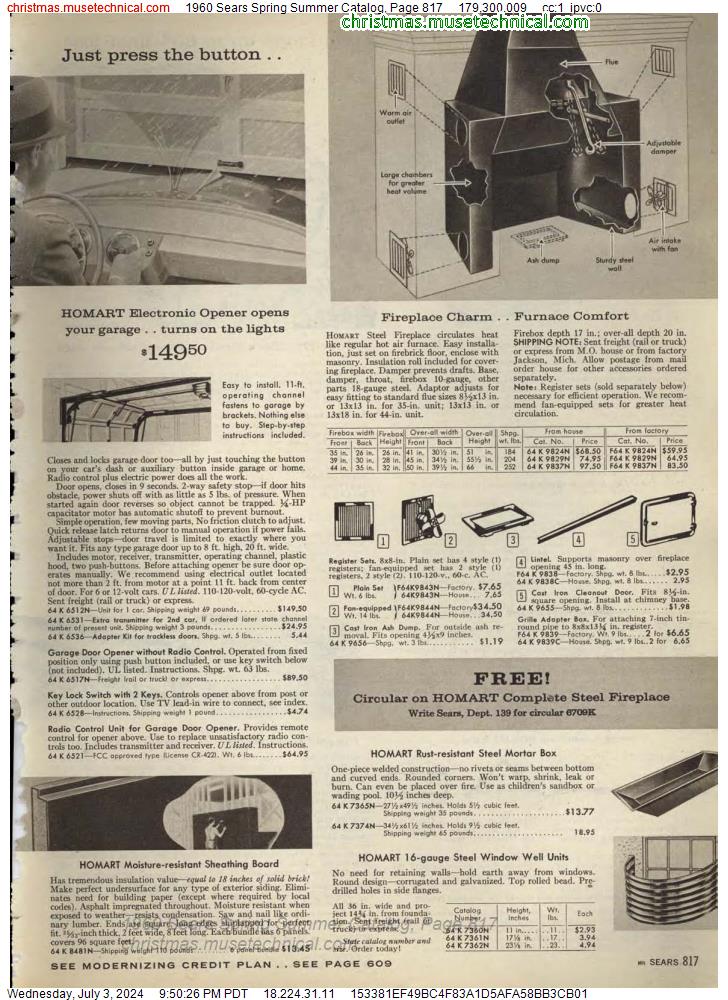 1960 Sears Spring Summer Catalog, Page 817