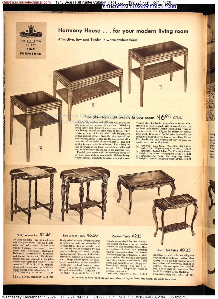 1946 Sears Fall Winter Catalog, Page 856