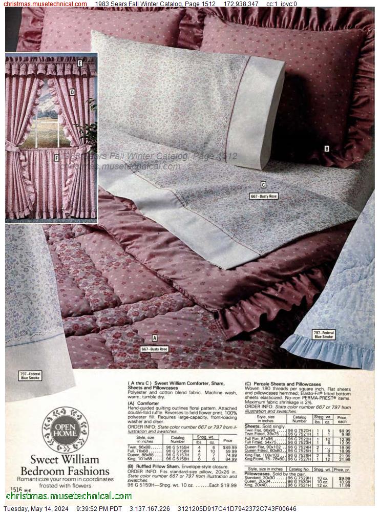 1983 Sears Fall Winter Catalog, Page 1512