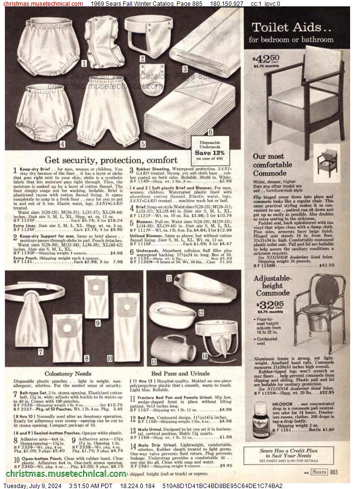 1969 Sears Fall Winter Catalog, Page 885