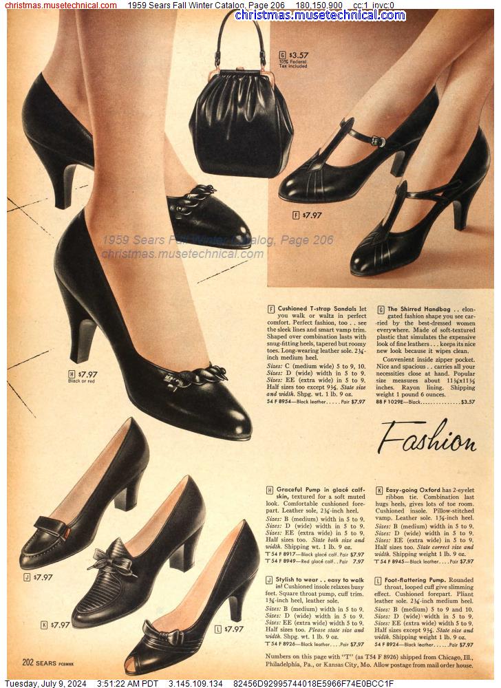 1959 Sears Fall Winter Catalog, Page 206