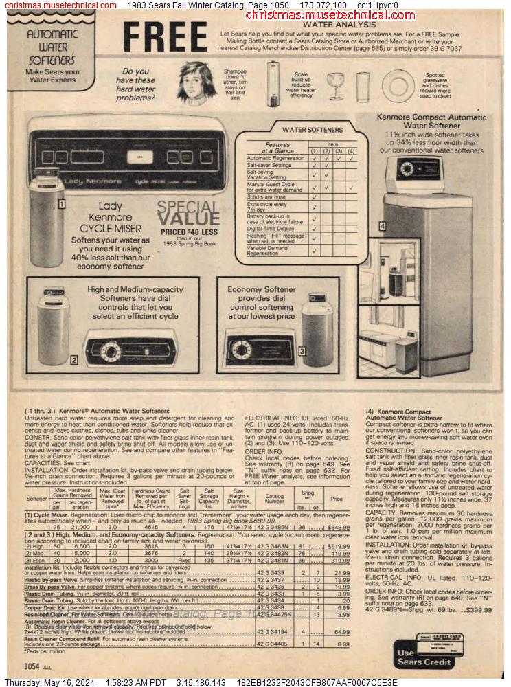 1983 Sears Fall Winter Catalog, Page 1050