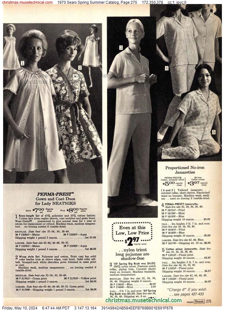 1970 Sears Spring Summer Catalog, Page 275