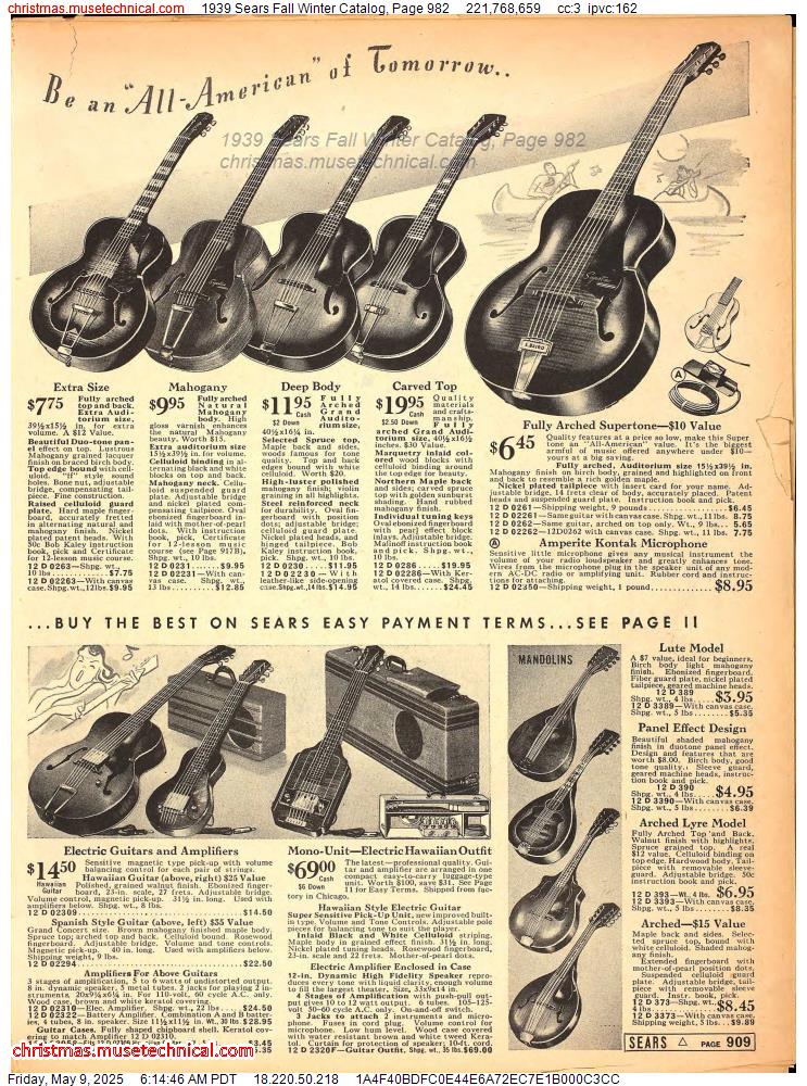 1939 Sears Fall Winter Catalog, Page 982