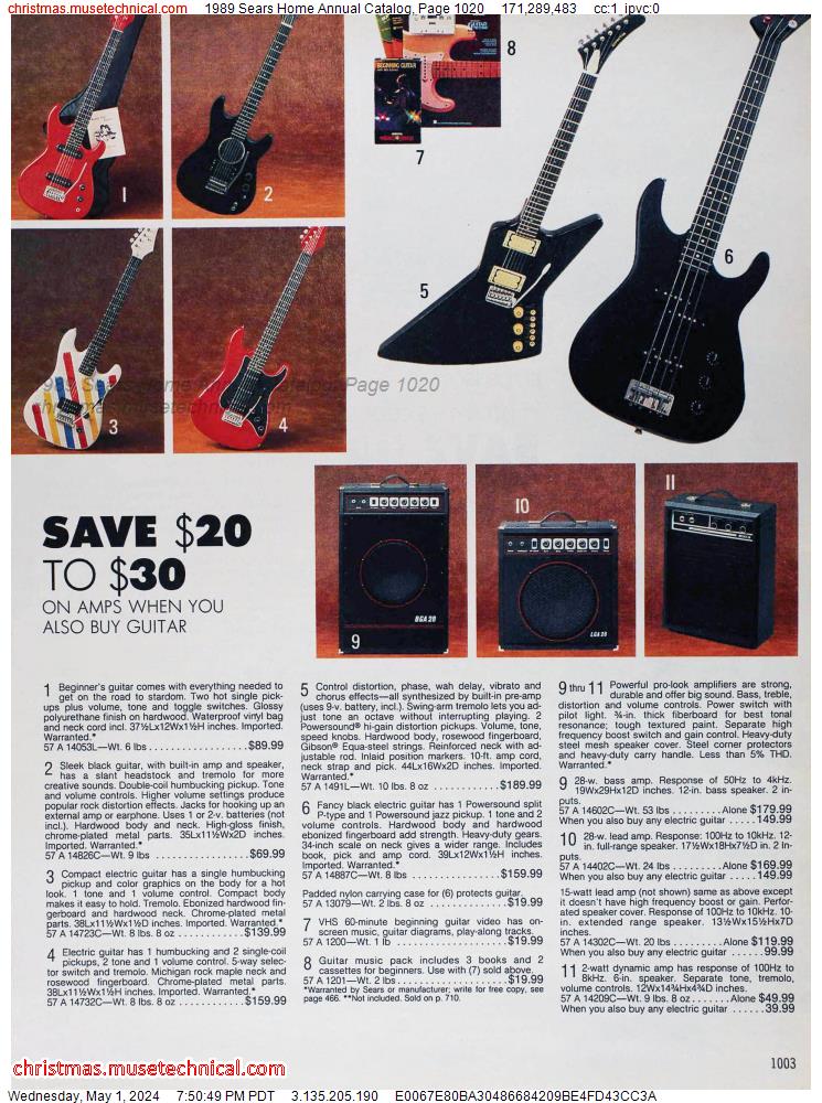 1989 Sears Home Annual Catalog, Page 1020