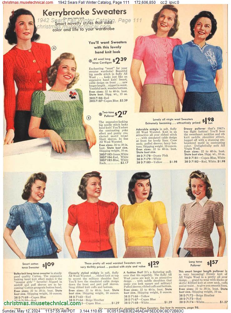 1942 Sears Fall Winter Catalog, Page 111