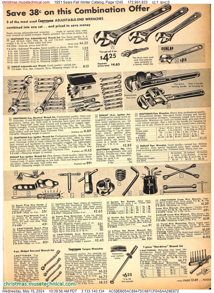 1951 Sears Fall Winter Catalog, Page 1245