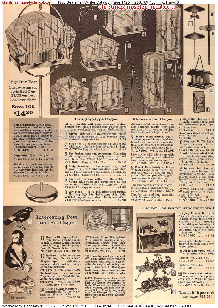 1963 Sears Fall Winter Catalog, Page 1125