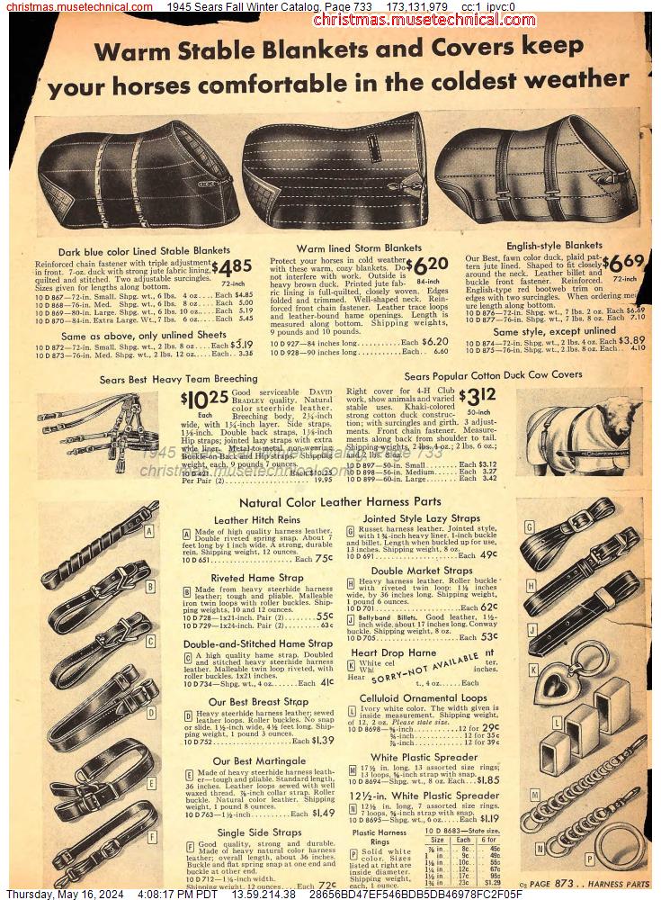 1945 Sears Fall Winter Catalog, Page 733
