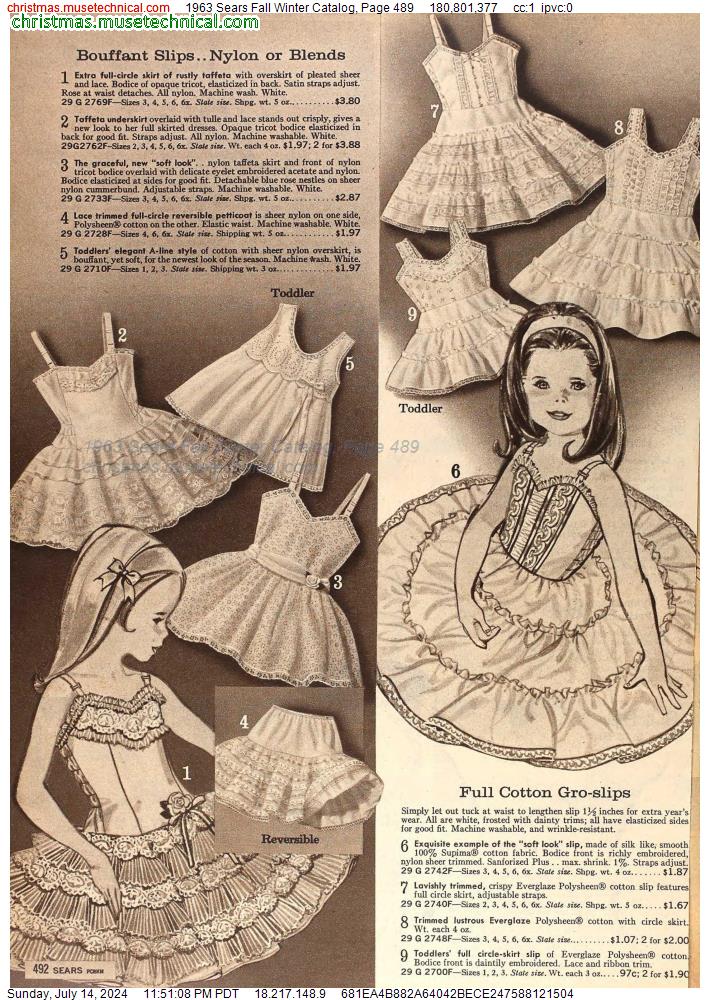 1963 Sears Fall Winter Catalog, Page 489