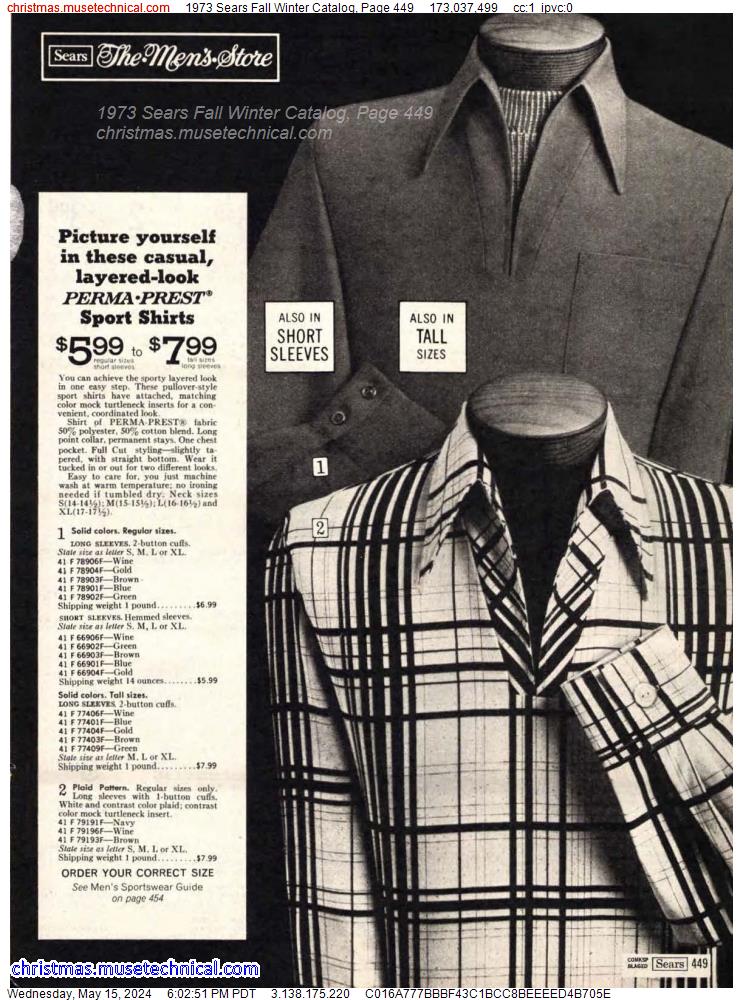 1973 Sears Fall Winter Catalog, Page 449