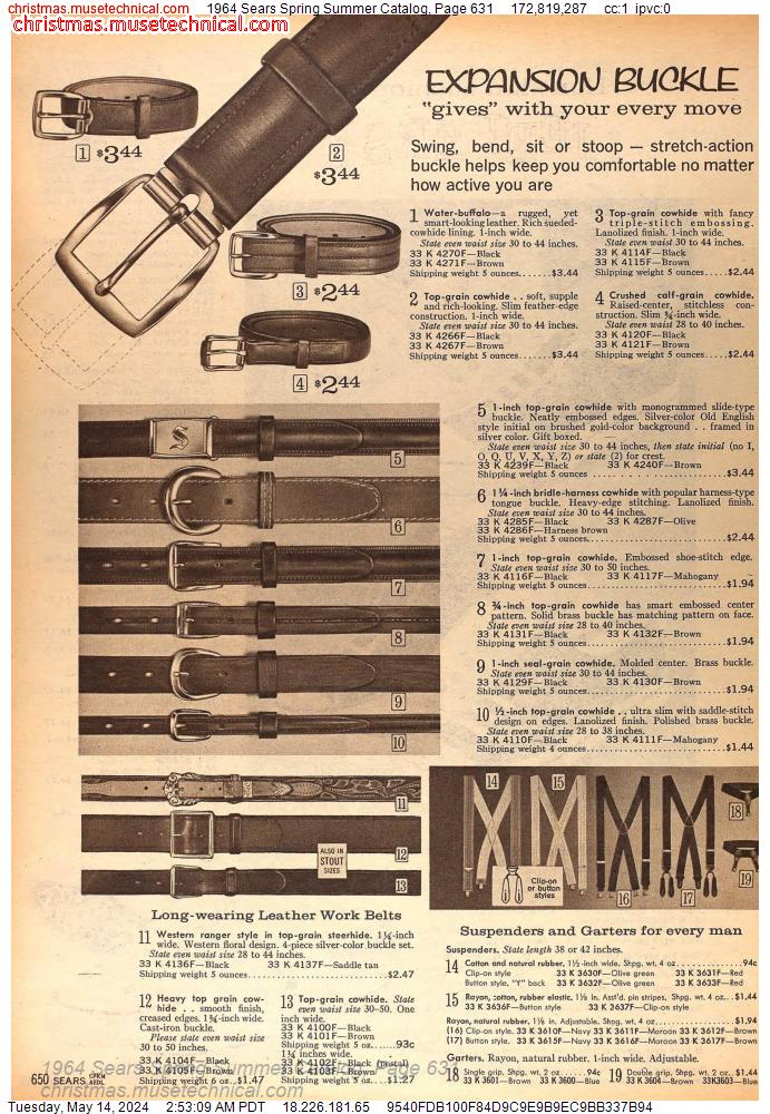 1964 Sears Spring Summer Catalog, Page 631
