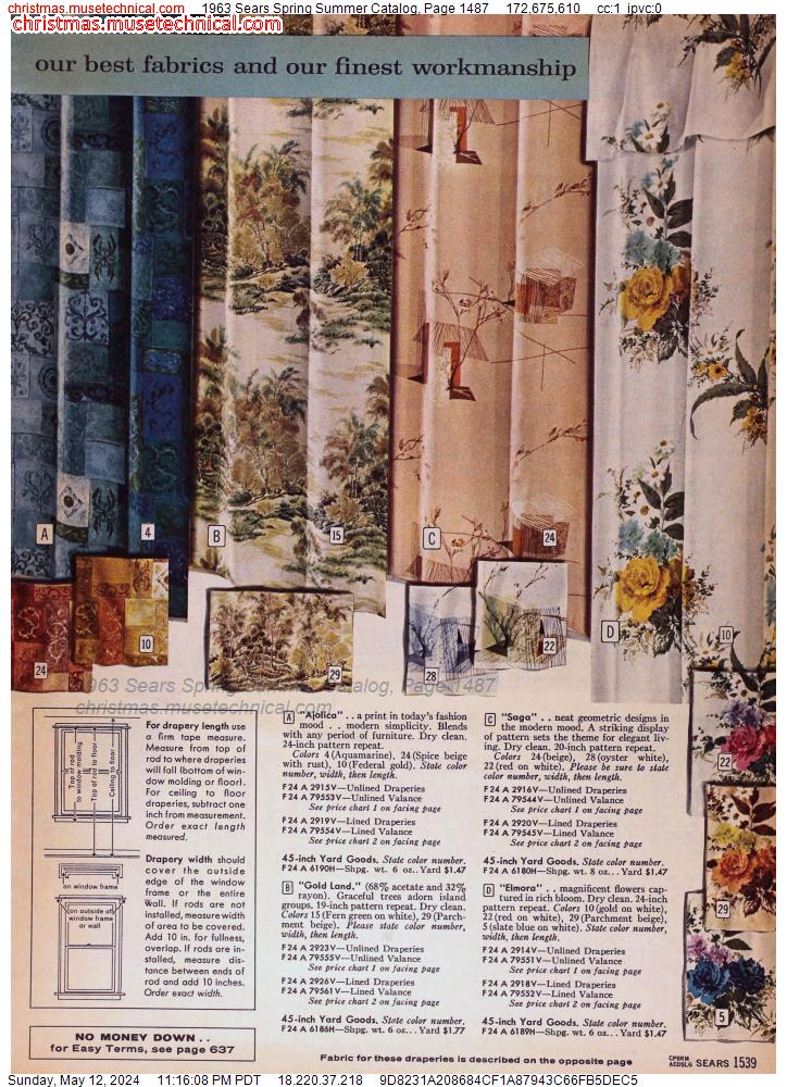 1963 Sears Spring Summer Catalog, Page 1487