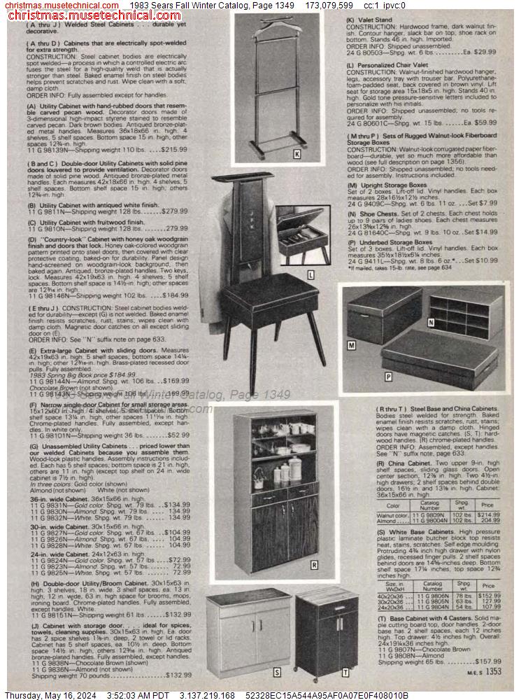 1983 Sears Fall Winter Catalog, Page 1349