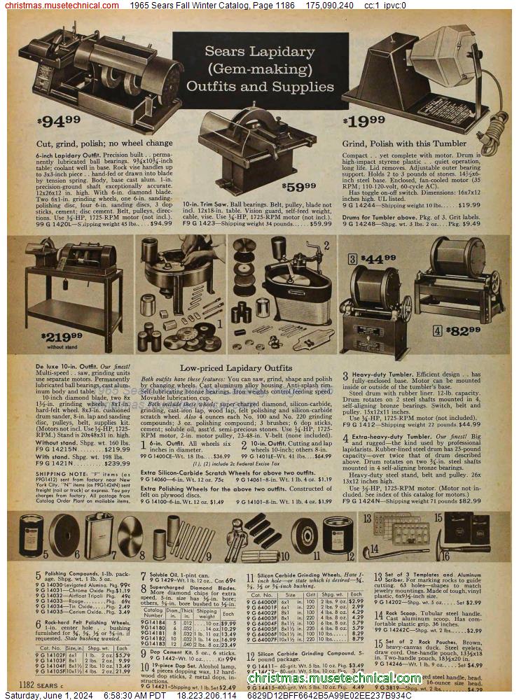 1965 Sears Fall Winter Catalog, Page 1186