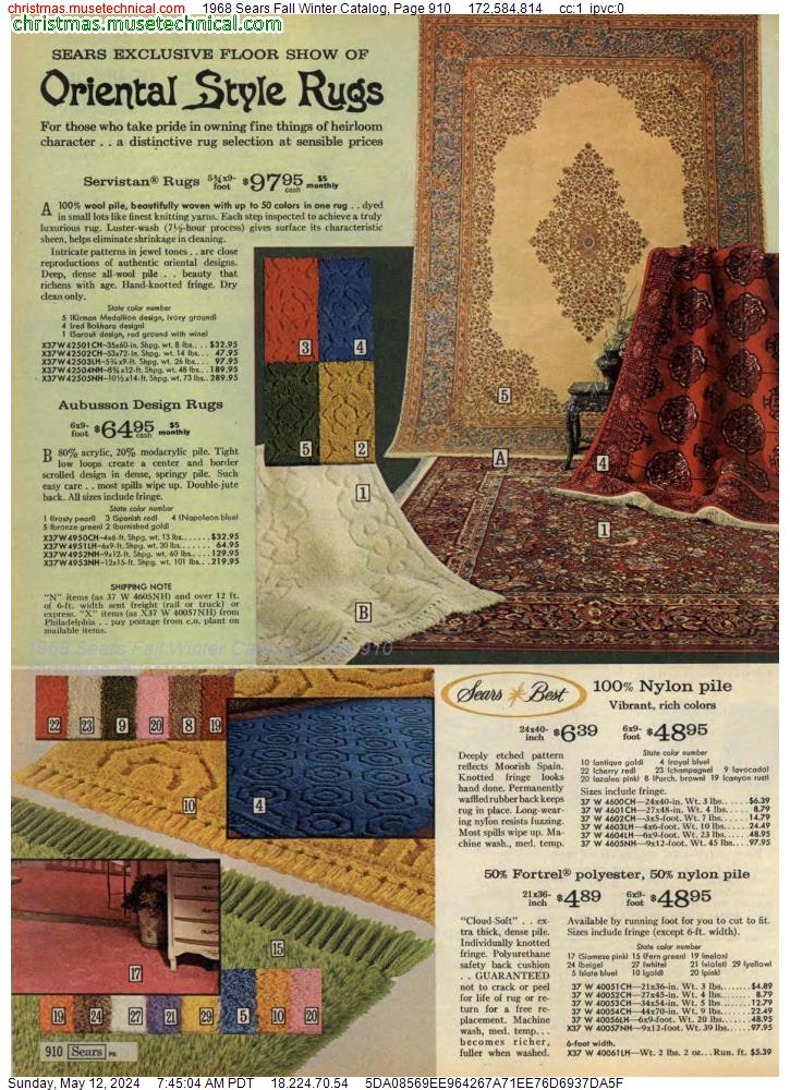 1968 Sears Fall Winter Catalog, Page 910