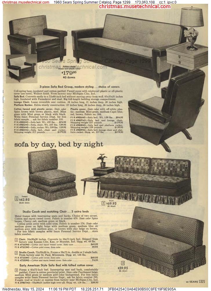 1960 Sears Spring Summer Catalog, Page 1299
