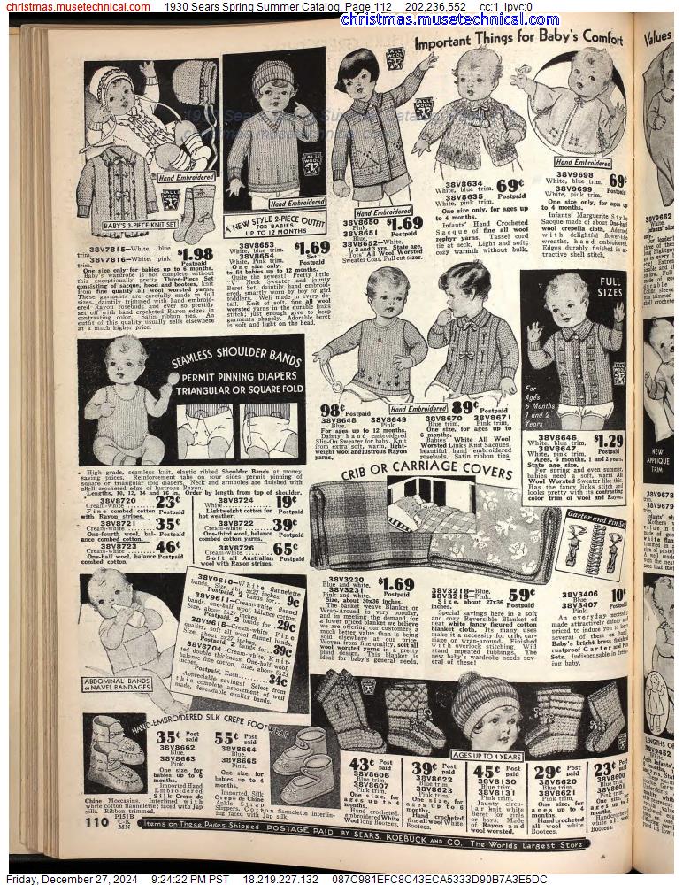 1930 Sears Spring Summer Catalog, Page 112